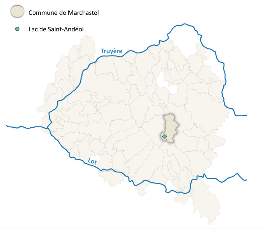 Carte du lac glaciaire de Saint Andéol