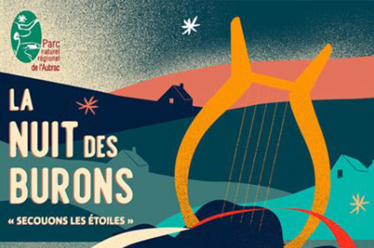 Nuit des Burons - Affiche 2021 - Parc naturel régional de l'Aubrac