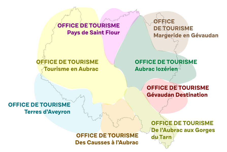 Cartes des Offices de Tourisme de l'Aubrac