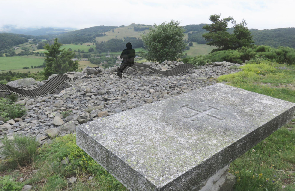 Projet de bancs en bâtons de pierre à Saint Laurent de Muret - PNR Aubrac
