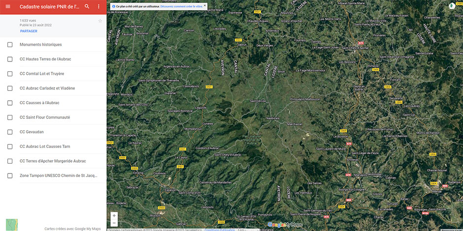 Cadastre solaire - PNR Aubrac