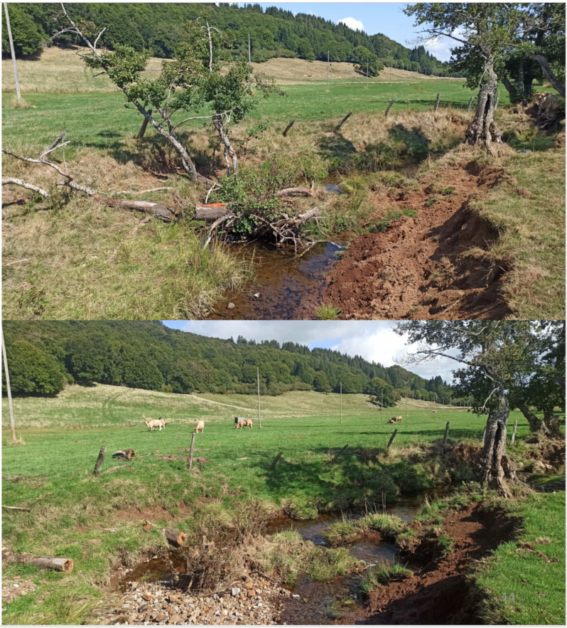 La Cabre - avant-après travaux - PNR Aubrac