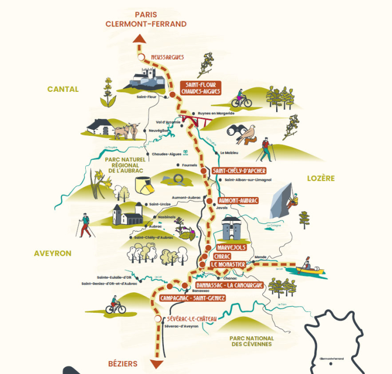Carte interactive du Train de l'Aubrac