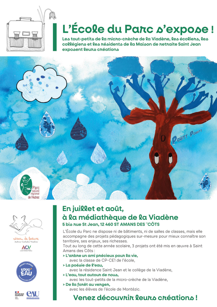 L'École du Parc s'expose à la médiathèque de la Viadène - PNR Aubrac