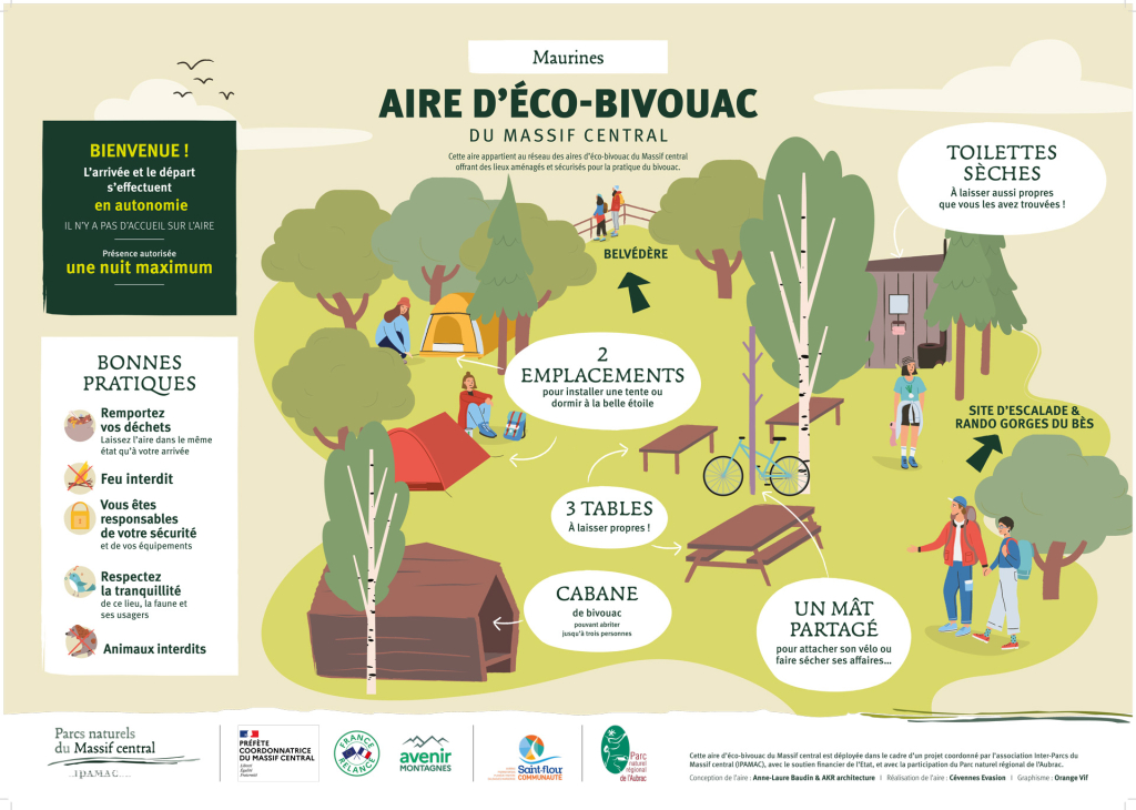 Aire d'éco-bivouac de Maurines - PNR Aubrac - IPAMAC
